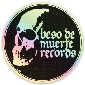 Beso de Muerte circle sticker